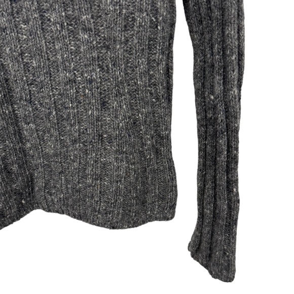 Garnet Hill Gray Tweed Wool Skinny Rib Turtleneck Size Small - Picture 8 of 12